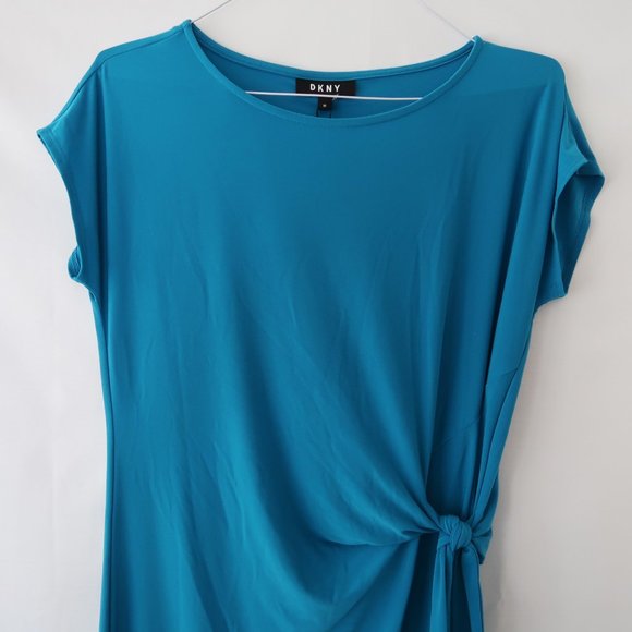 DKNY Blue Knot-Front Shift Dress - Picture 4 of 10